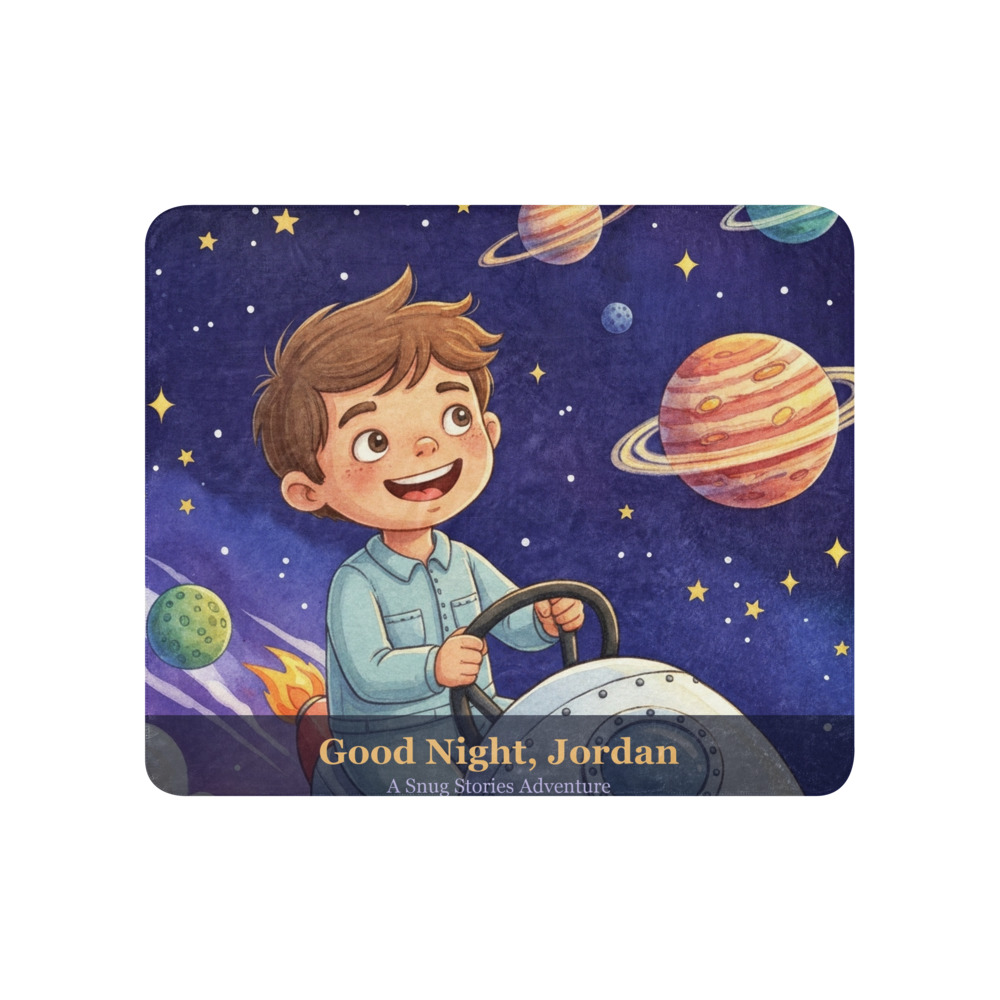 Bedtime Blanket with personalized story art